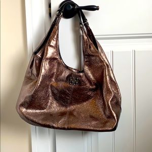 Coach Metallic Leather Shoulder Bag